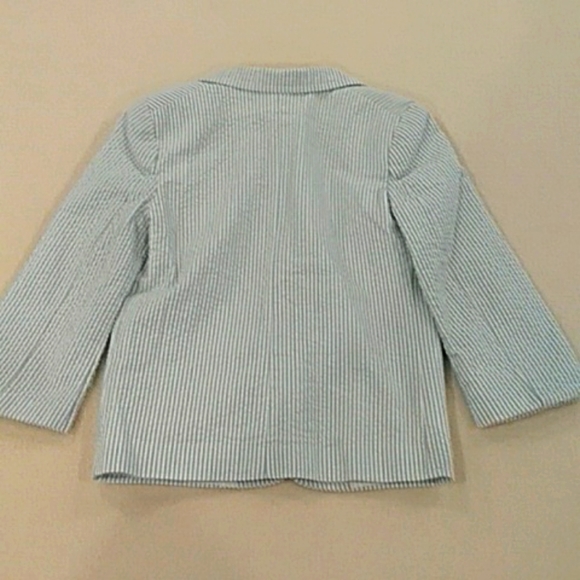 Blue and White Searsucker Starting Out Blazer and Short Set - Picture 6 of 8